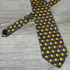 Ermenegildo Zegna Handmade Luxury 100% Silk Neck Tie Art Deco‎ Trophy Imagery